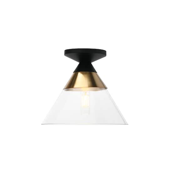 Hello Honey® Robert Stevenson Lighting Theo Metal & Conical Glass Flush Mount Ceiling Light